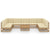 10 Piece Garden Lounge Set&Cushions Honey Brown Solid Pinewood
