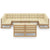 10 Piece Garden Lounge Set&Cushions Honey Brown Solid Pinewood