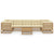 8 Piece Garden Lounge Set&Cushions Honey Brown Solid Pinewood