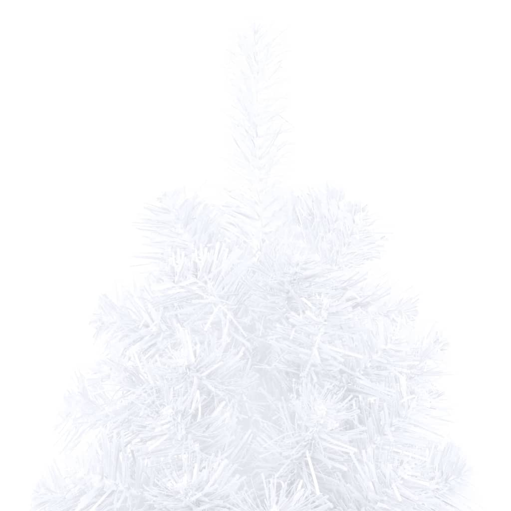 Artificial Half Pre-lit Christmas Tree with Ball Set White 210 cm