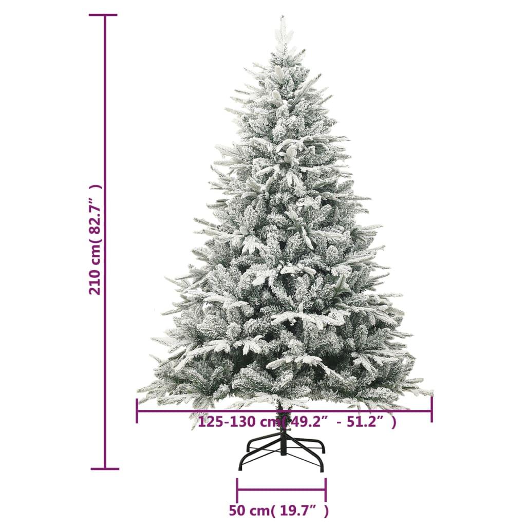 Artificial Christmas Tree LED&Ball Set&Flocked Snow 210cm PVC&PE