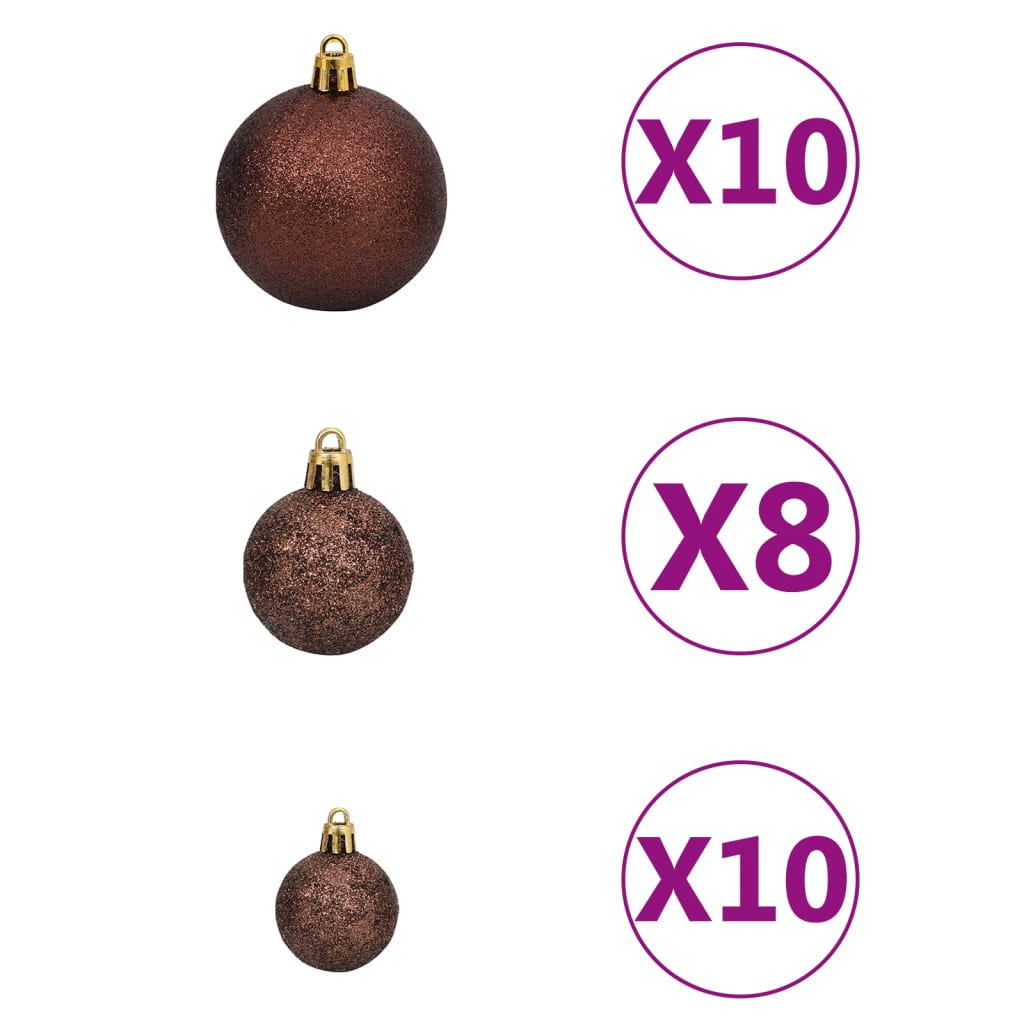 Artificial Christmas Tree LED&Ball Set&Flocked Snow 210cm PVC&PE