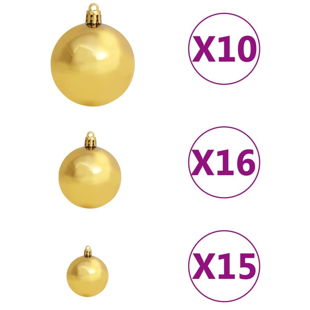 Artificial Christmas Tree LED&Ball Set&Flocked Snow 210cm PVC&PE