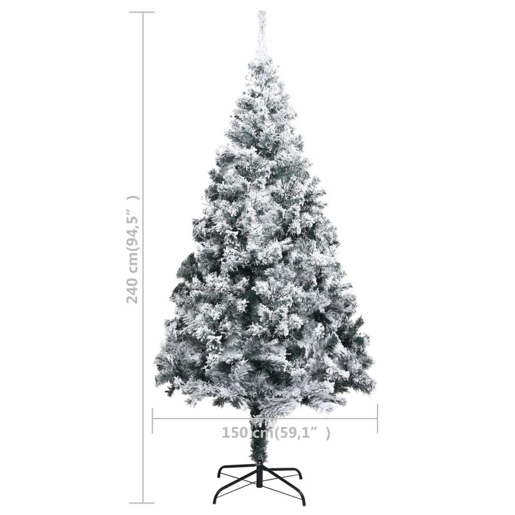 Artificial Pre-lit Christmas Tree with Ball Set Green 240 cm PVC