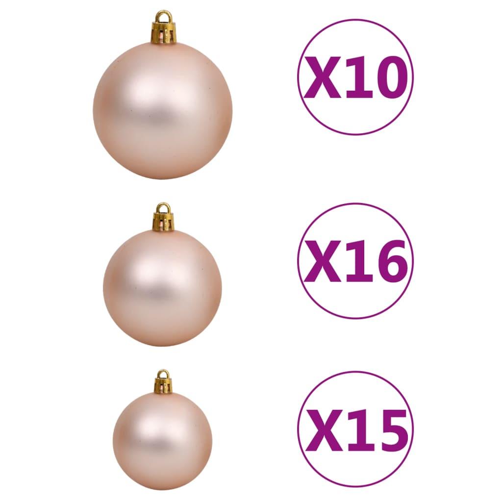 Christmas Garland with LEDs&Ball Set Green 20 m PVC