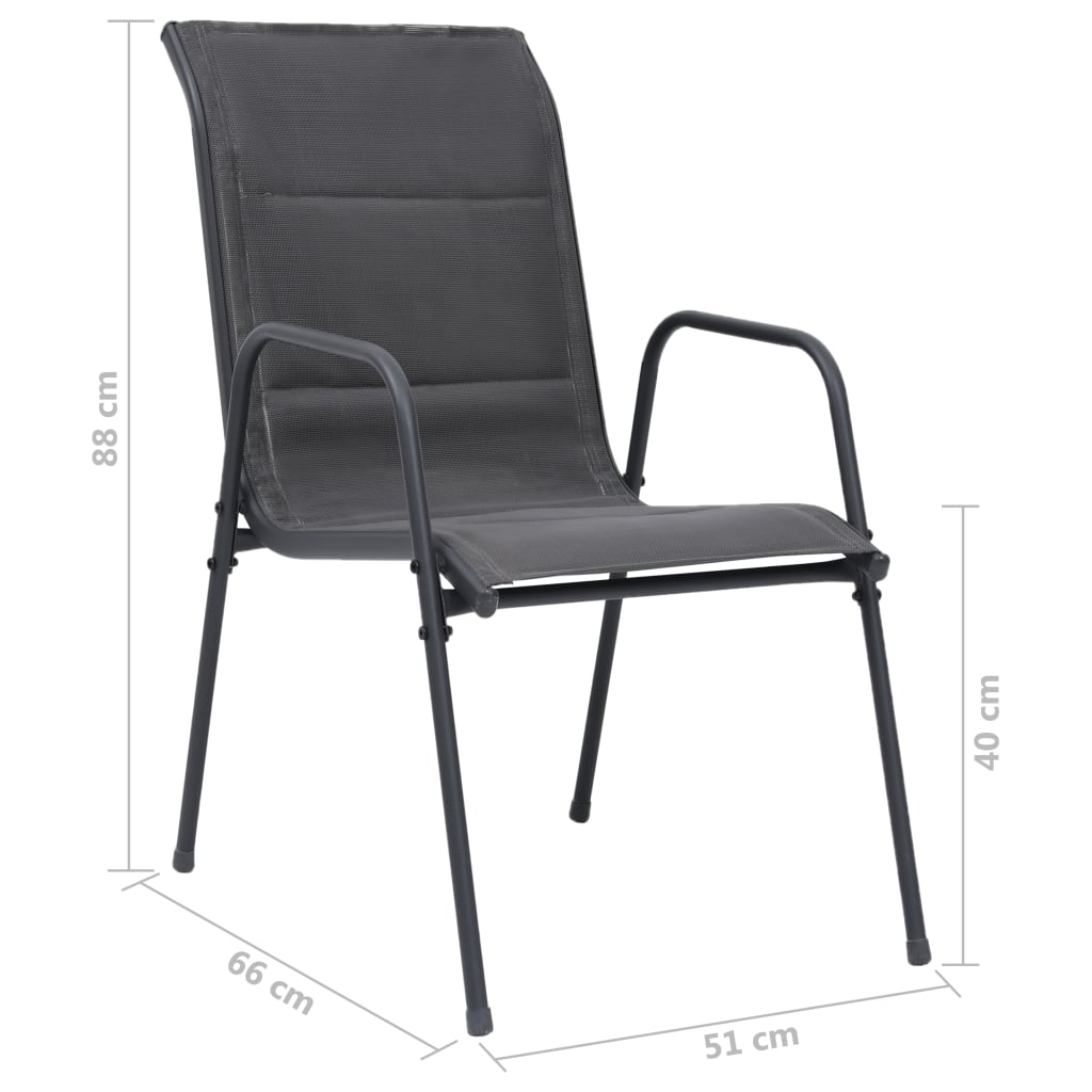3 Piece Outdoor Dining Set Steel Anthracite