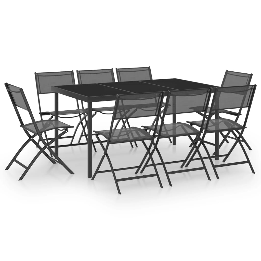 9 Piece Outdoor Dining Set Steel