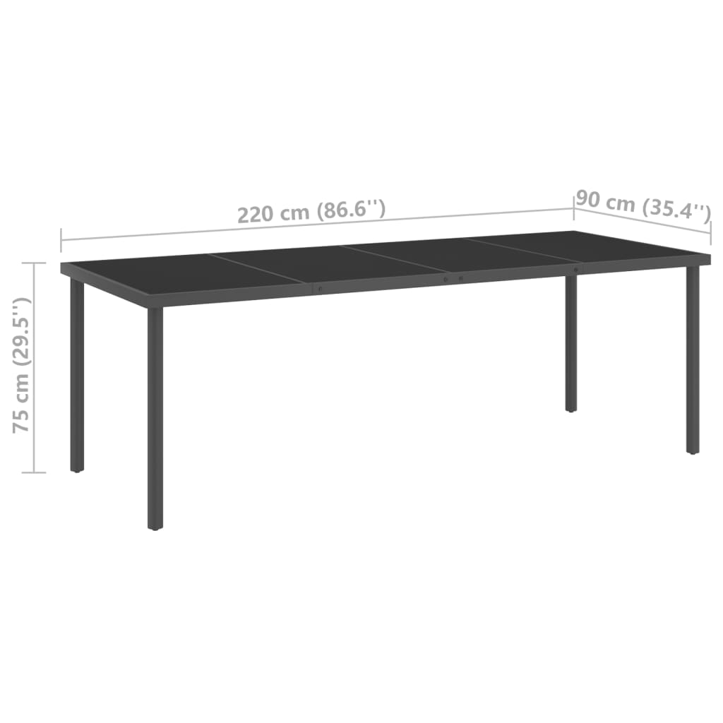 9 Piece Outdoor Dining Set Steel