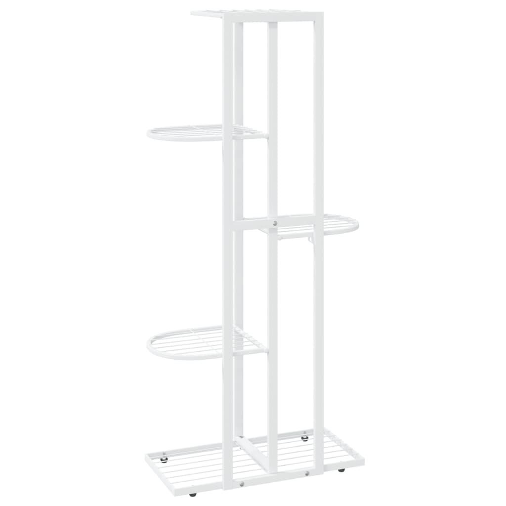 5-Floor Flower Stand 43x22x98 cm White Metal