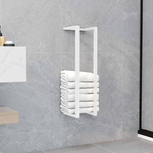 Towel Rack White 12.5x12.5x60 cm Steel