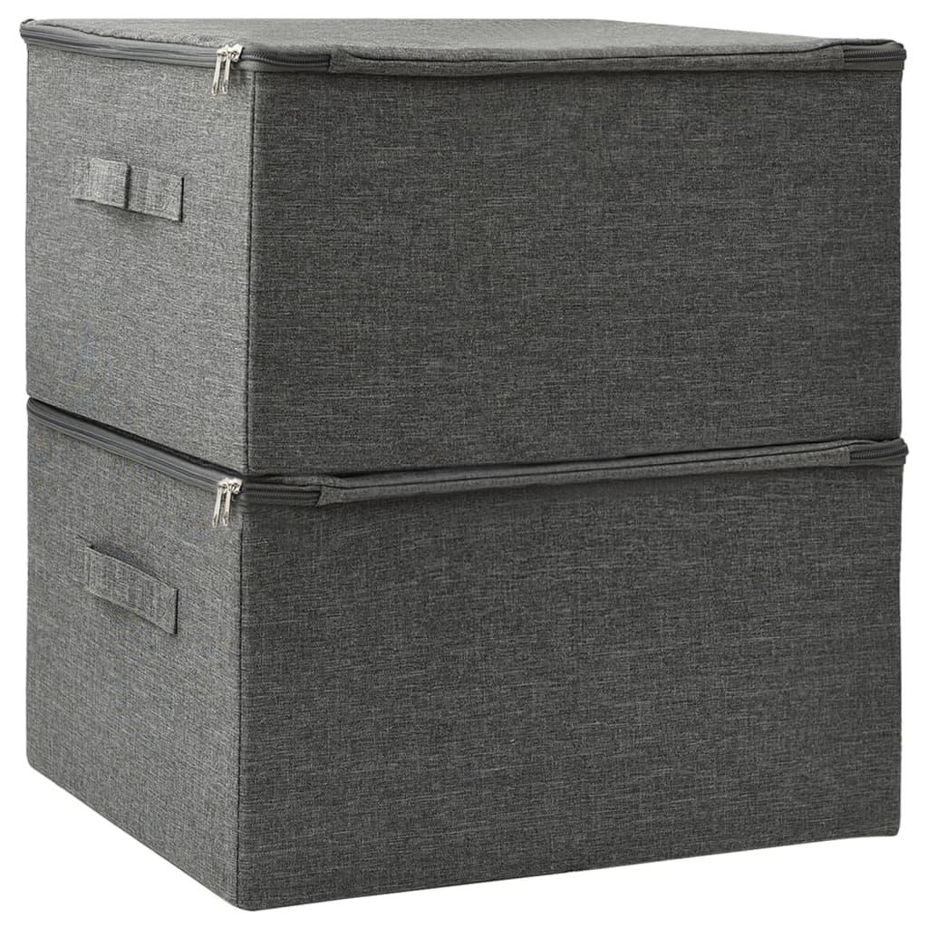 Storage Boxes 2 pcs Fabric 43x34x23 cm Anthracite