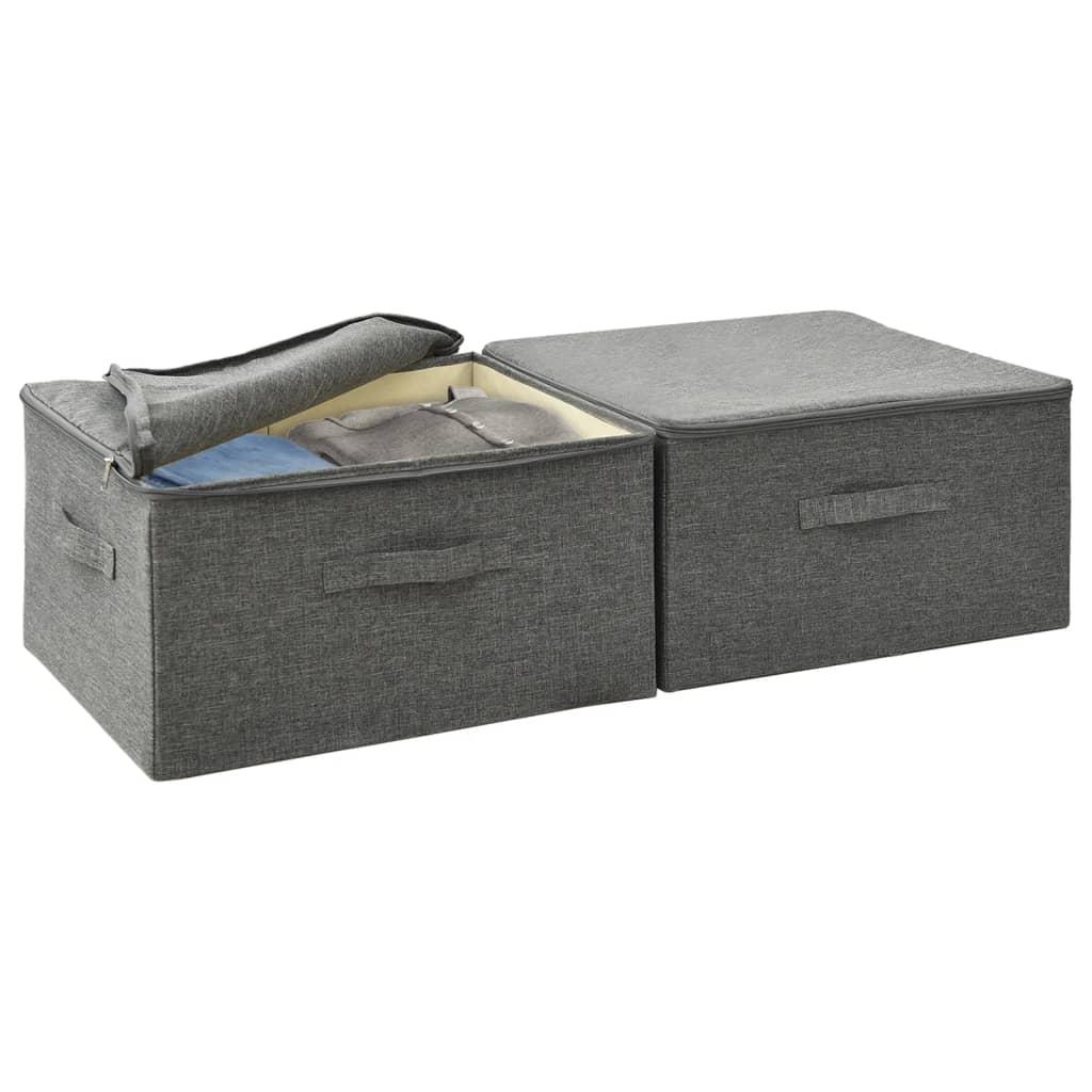Storage Boxes 2 pcs Fabric 43x34x23 cm Anthracite