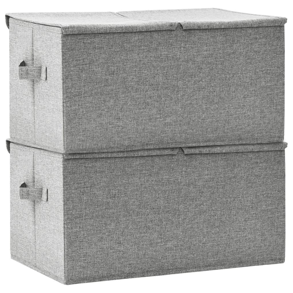 Storage Boxes 2 pcs Fabric 50x30x25 cm Grey
