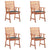 Outdoor Dining Chairs 4 pcs with Cushions Solid Acacia Wood