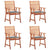 Outdoor Dining Chairs 4 pcs with Cushions Solid Acacia Wood