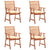Outdoor Dining Chairs 4 pcs with Cushions Solid Acacia Wood