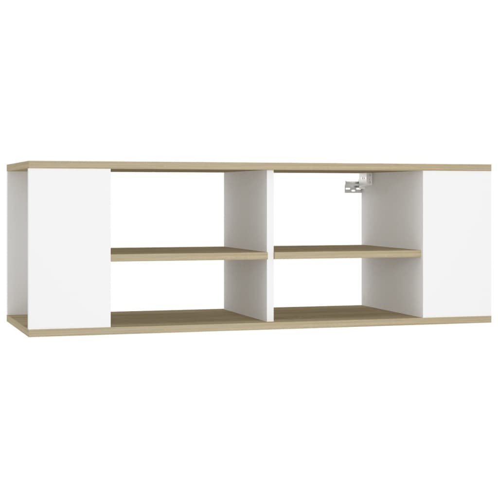 Wall-Mounted TV Cabinet White&Sonoma Oak 102x35x35cm Engineered Wood