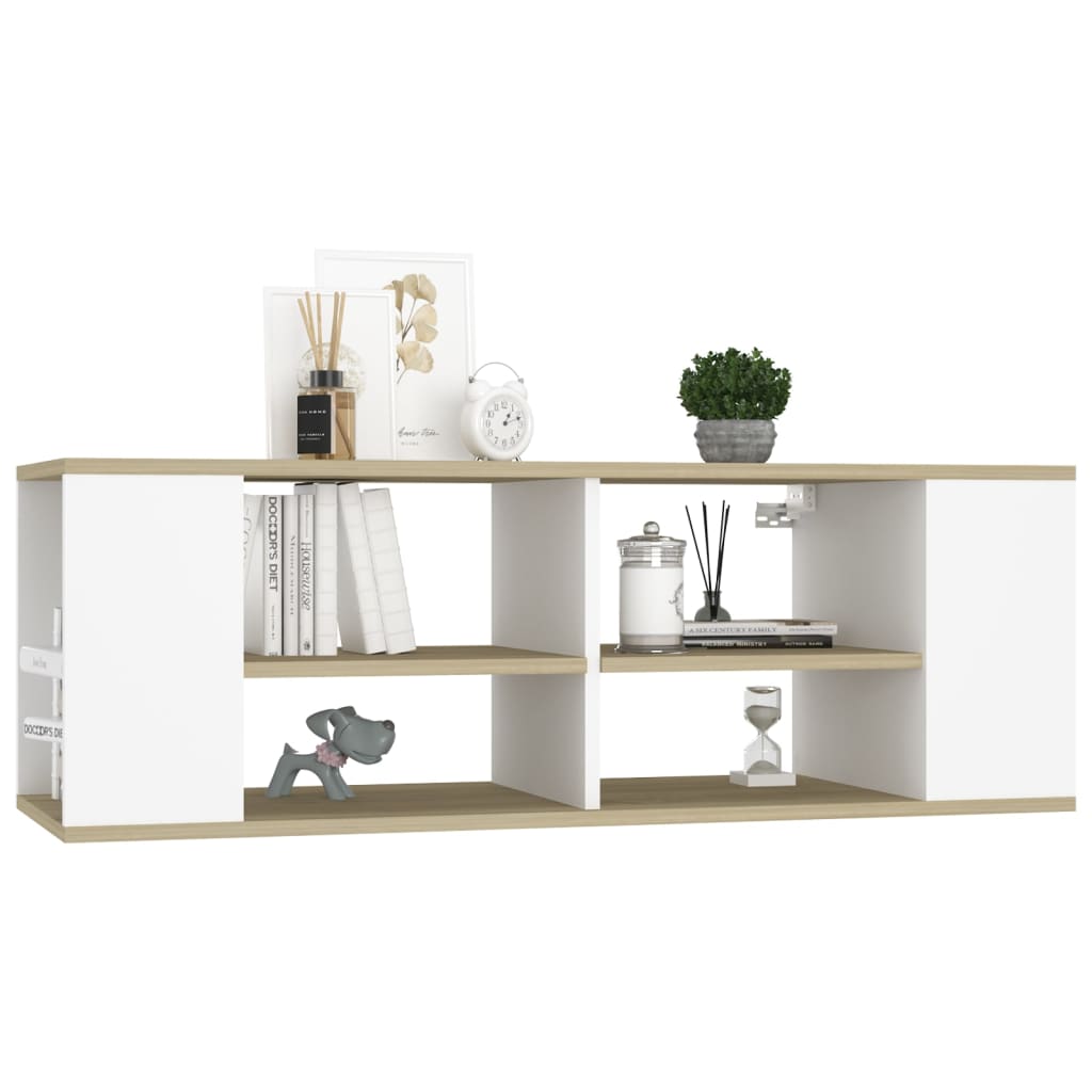 Wall-Mounted TV Cabinet White&Sonoma Oak 102x35x35cm Engineered Wood