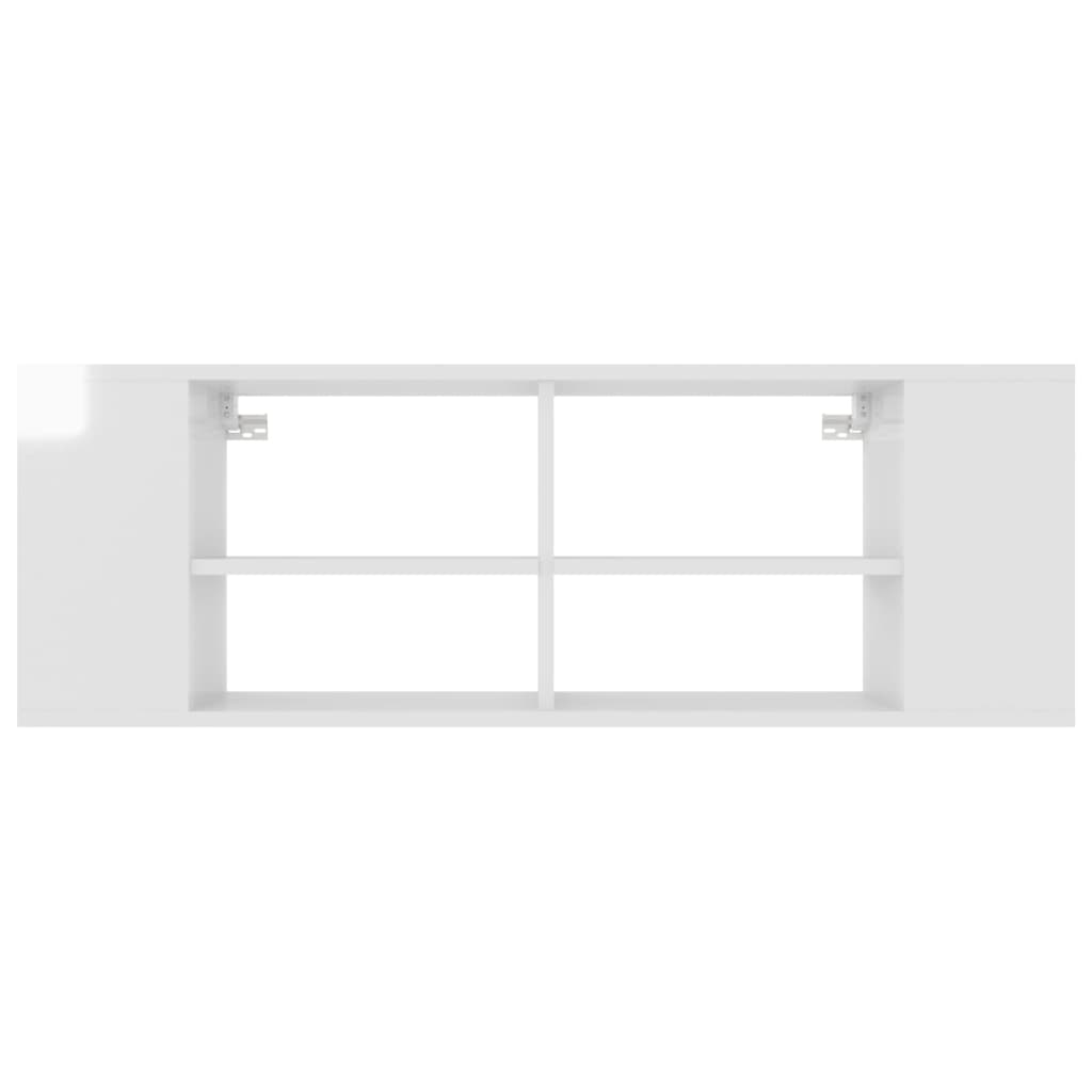 Wall-Mounted TV Cabinet High Gloss White 102x35x35 cm Engineered Wood
