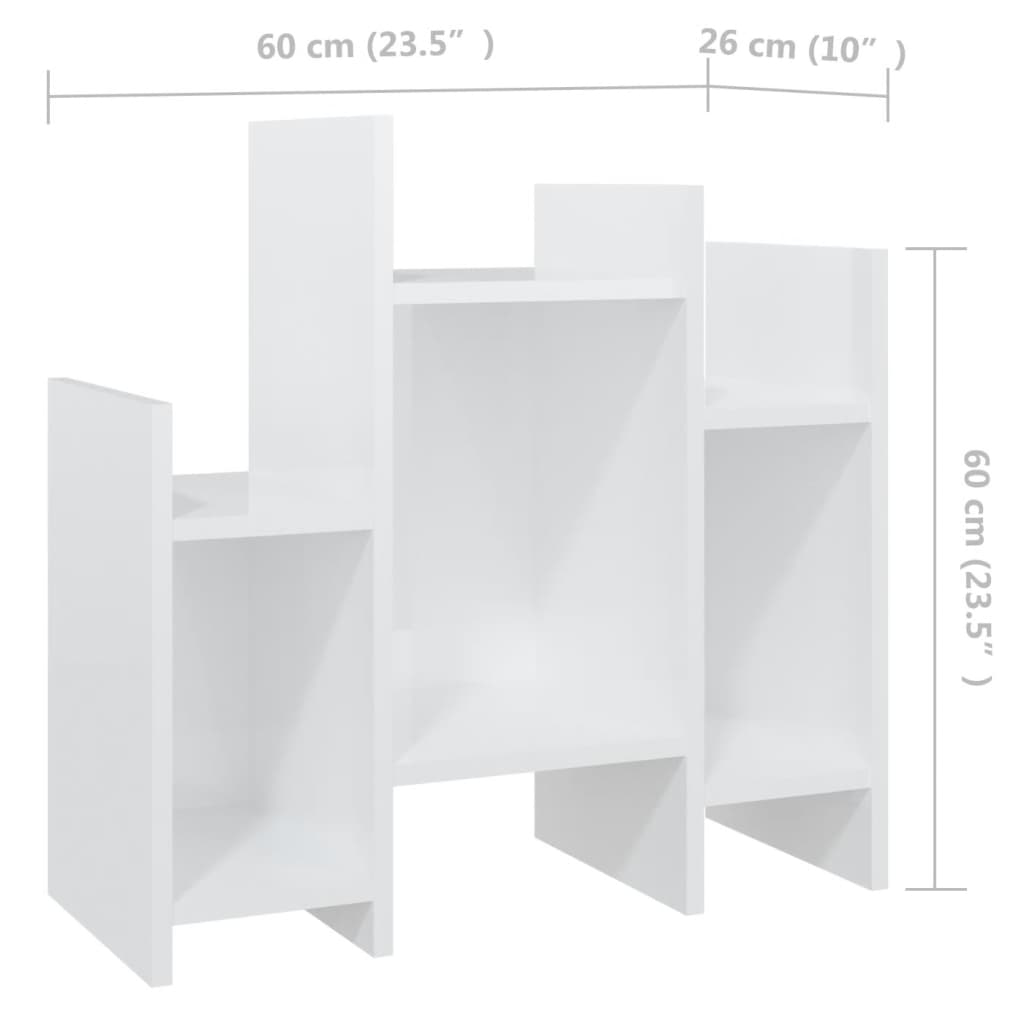 Side Cabinet High Gloss White 60x26x60 cm Engineered Wood
