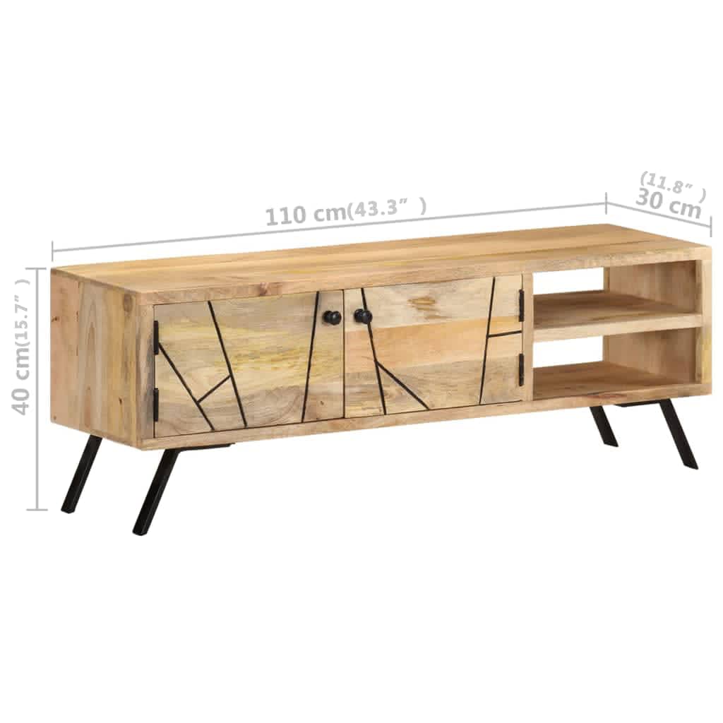 TV Cabinet 110x30x40 cm Solid Mango Wood
