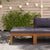 Footrest with Dark Grey Cushion Solid Acacia Wood