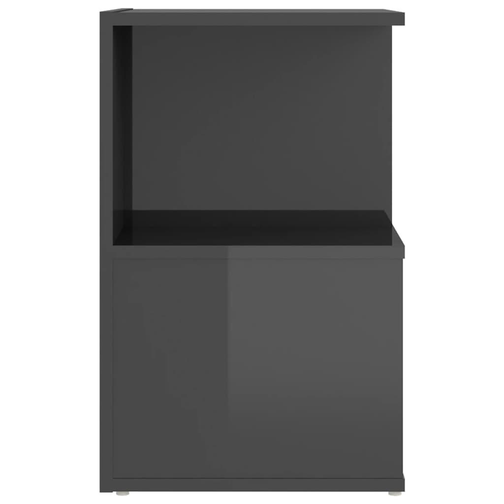 Bedside Cabinets 2 pcs High Gloss Grey 35x35x55 cm Engineered Wood