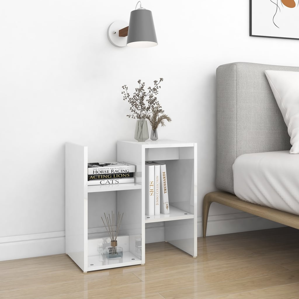 Bedside Cabinets 2 pcs High Gloss White 50x30x51.5 cm Engineered Wood