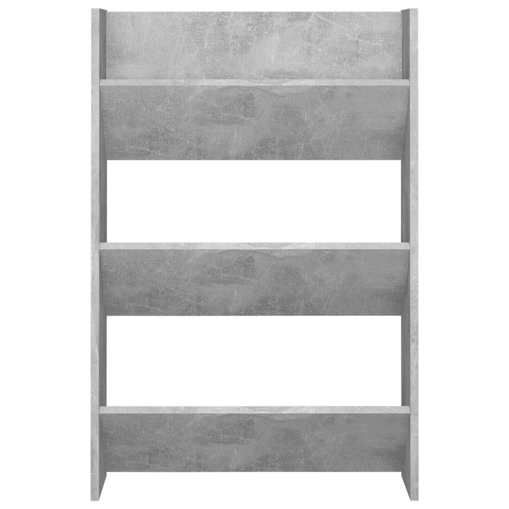Wall Shoe Cabinets 2 pcs Concrete Grey 60x18x90 cm Engineered Wood