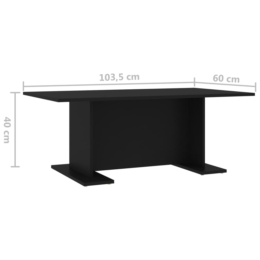 Coffee Table Black 103.5x60x40 cm Engineered Wood