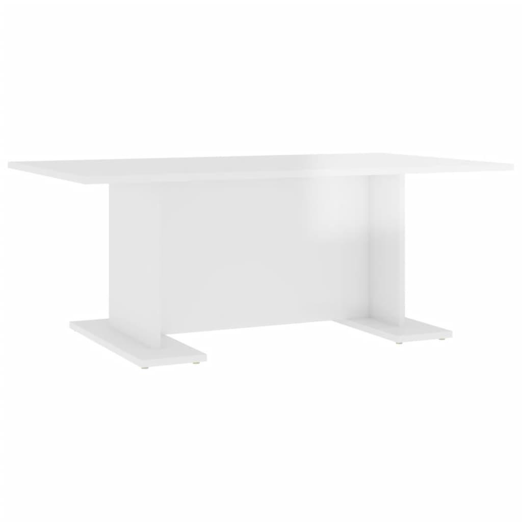 Coffee Table High Gloss White 103.5x60x40 cm Engineered Wood