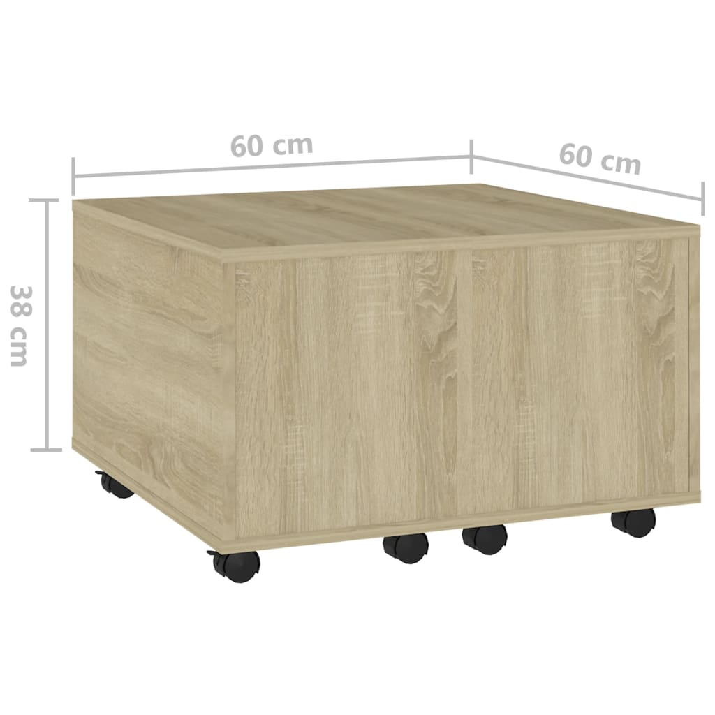 Coffee Table Sonoma Oak 60x60x38 cm Engineered Wood