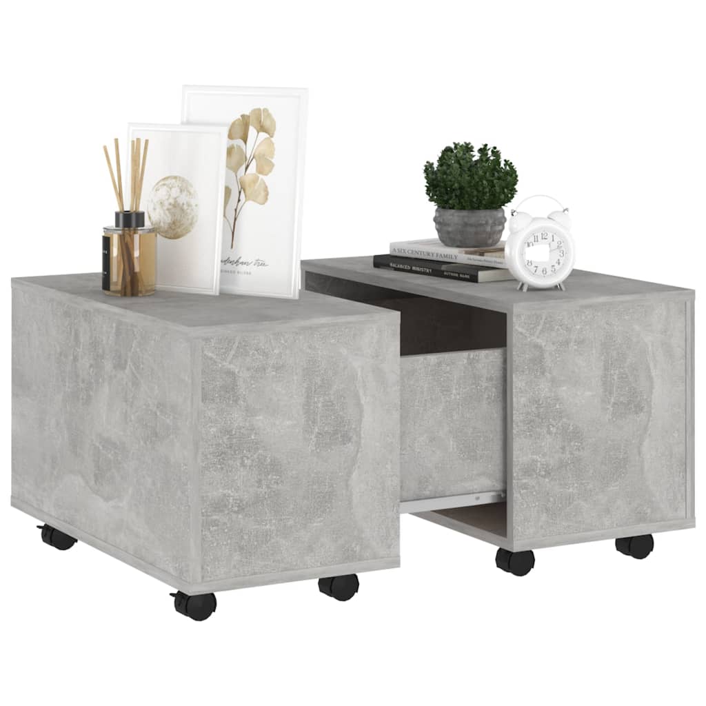 Coffee Table Concrete Grey 60x60x38 cm Engineered Wood