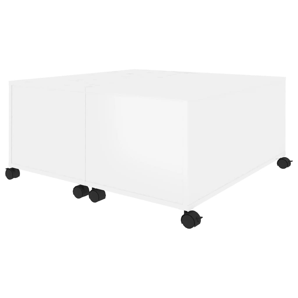 Coffee Table High Gloss White 75x75x38 cm Engineered Wood