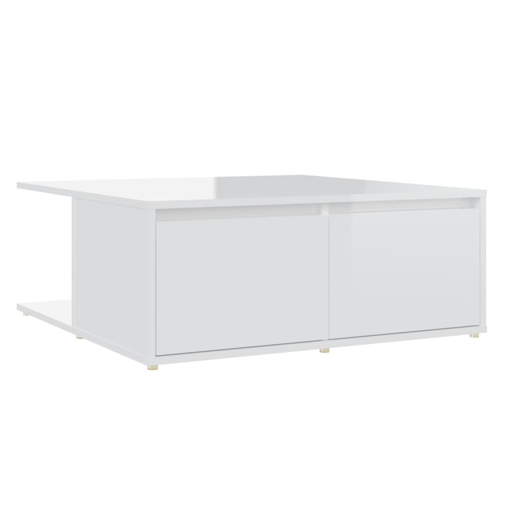 Coffee Table High Gloss White 80x80x31 cm Engineered Wood