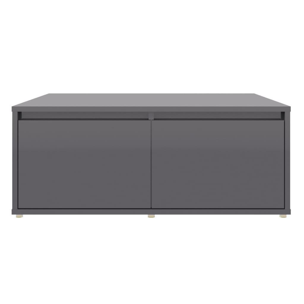 Coffee Table High Gloss Grey 80x80x31 cm Engineered Wood