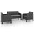 3 Piece Garden Lounge Set with Cushions PP Rattan Anthracite
