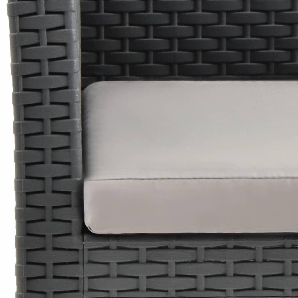 2 Piece Garden Lounge Set with Cushions PP Rattan Anthracite
