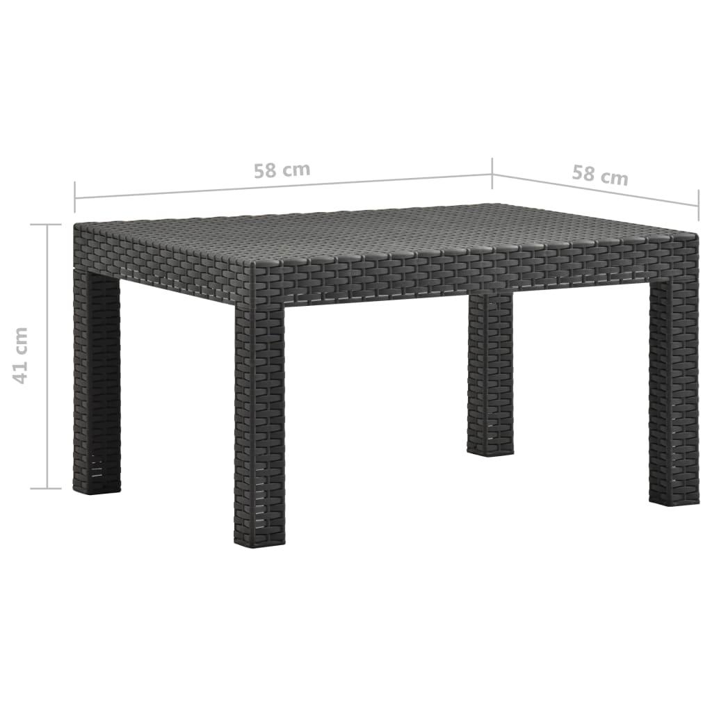 3 Piece Garden Lounge Set with Cushions PP Rattan Anthracite