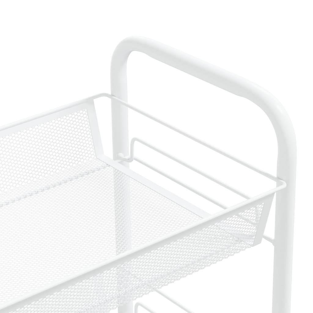 3-Tier Kitchen Trolley White 46x26x64 cm Iron