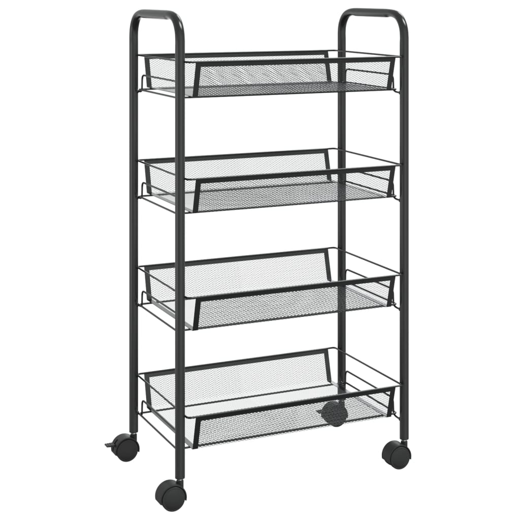 4-Tier Kitchen Trolley Black 46x26x85 cm Iron