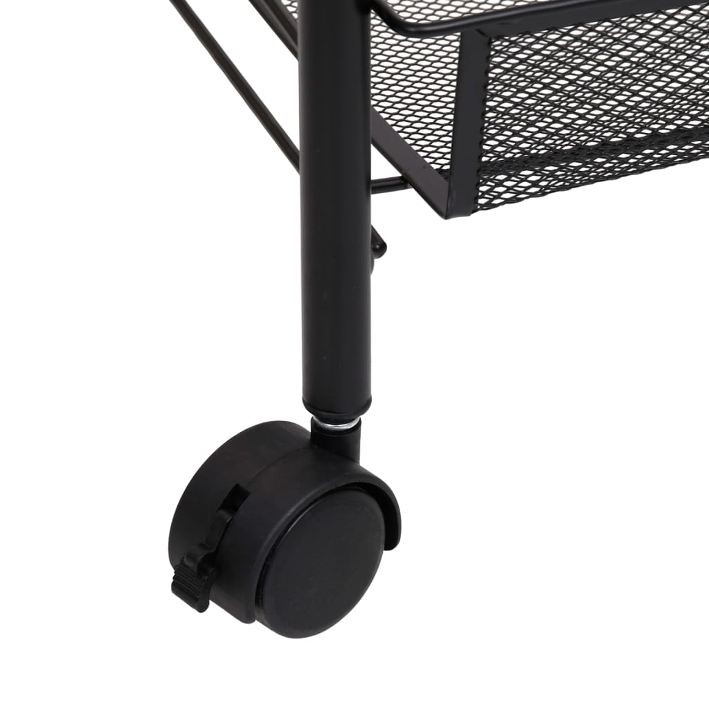 4-Tier Kitchen Trolley Black 46x26x85 cm Iron