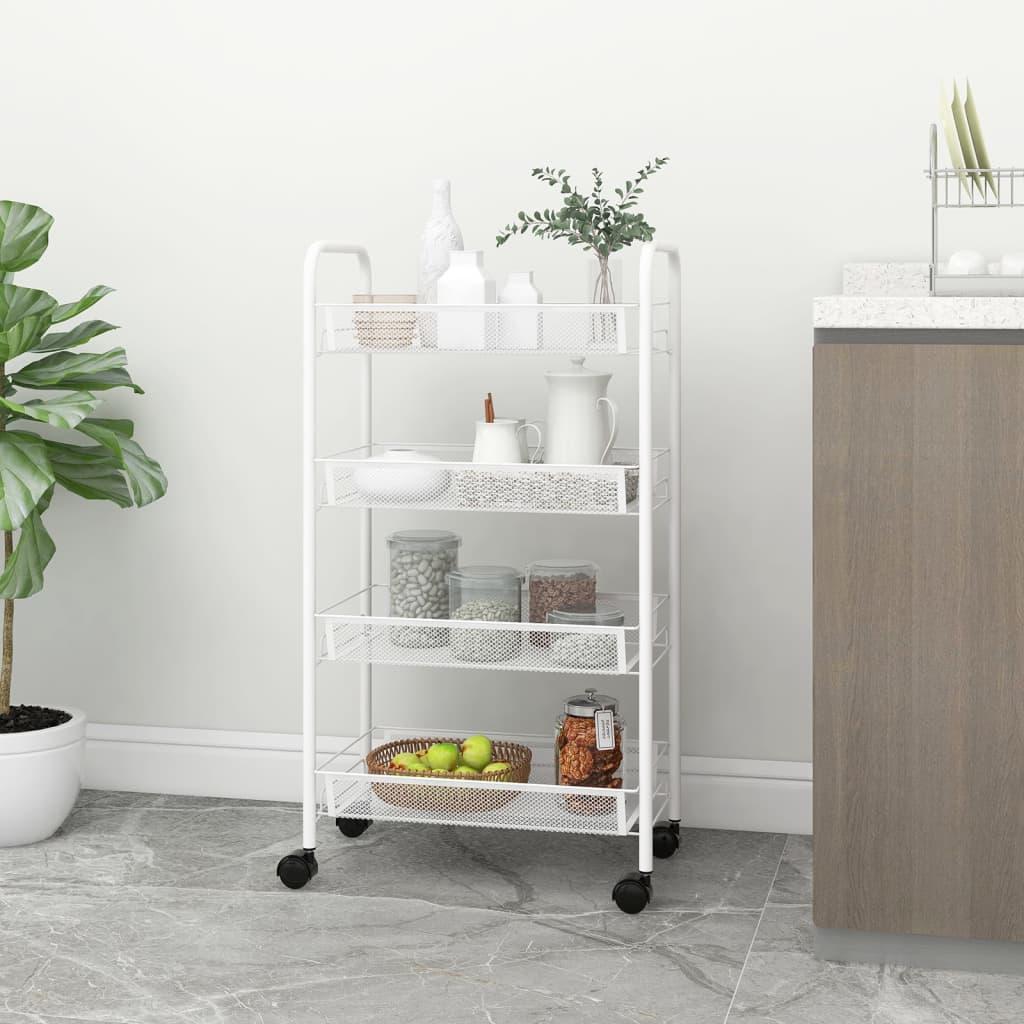 4-Tier Kitchen Trolley White 46x26x85 cm Iron