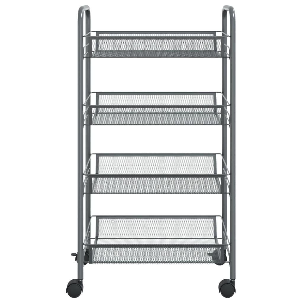 4-Tier Kitchen Trolley Grey 46x26x85 cm Iron