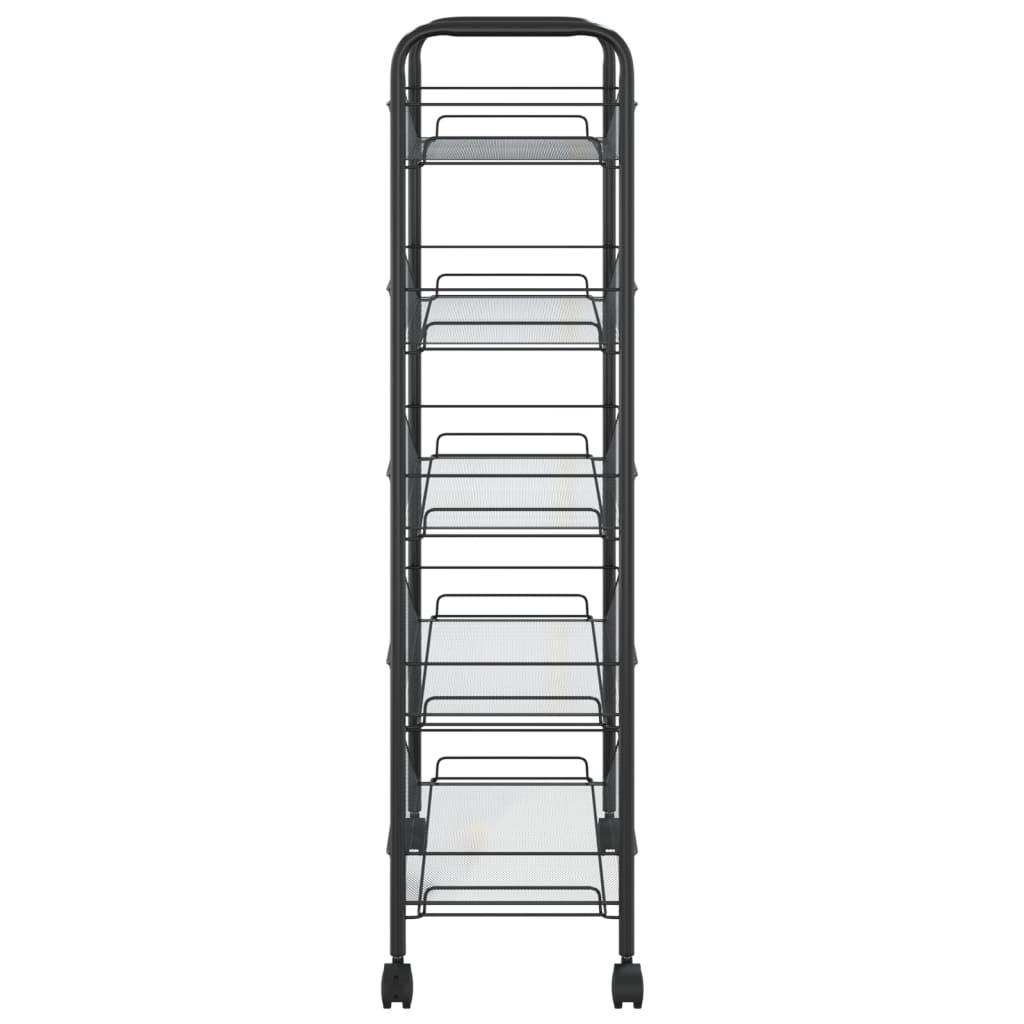 5-Tier Kitchen Trolley Black 46x26x105 cm Iron