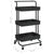 3-Tier Kitchen Trolley Black 42x35x85 cm Iron and ABS