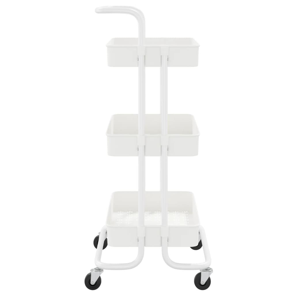 3-Tier Kitchen Trolley White 42x35x85 cm Iron and ABS