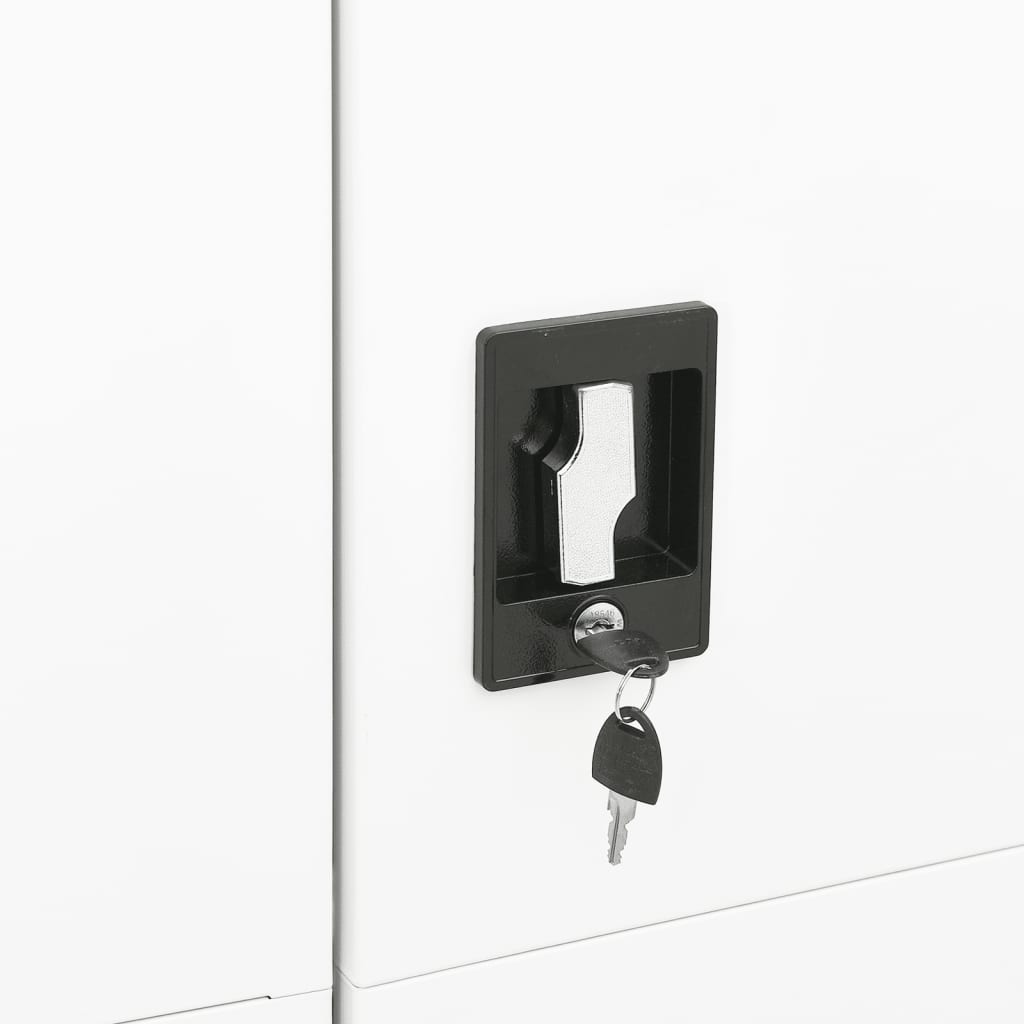 Locker Cabinet White 90x40x180 cm Steel
