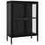 Sideboard Black 75x35x105 cm Steel and Glass