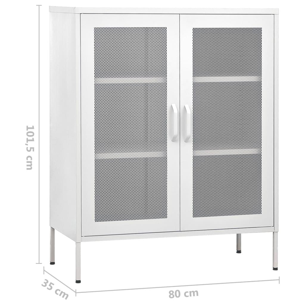 Storage Cabinet White 80x35x101.5 cm Steel